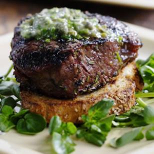 Grilled Filet Mignon with Herb Butter & Texas Toasts