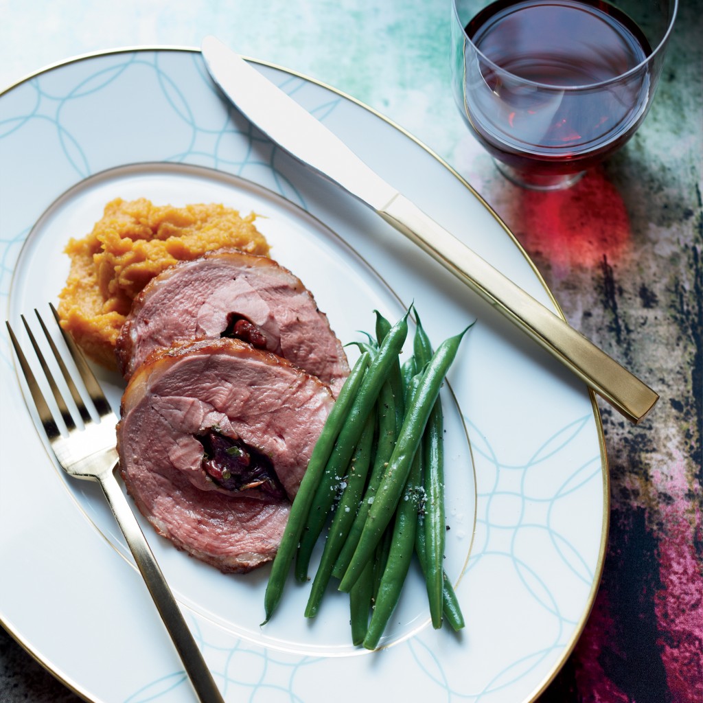 Sour-Cherry-Stuffed Duck Breasts with Thyme