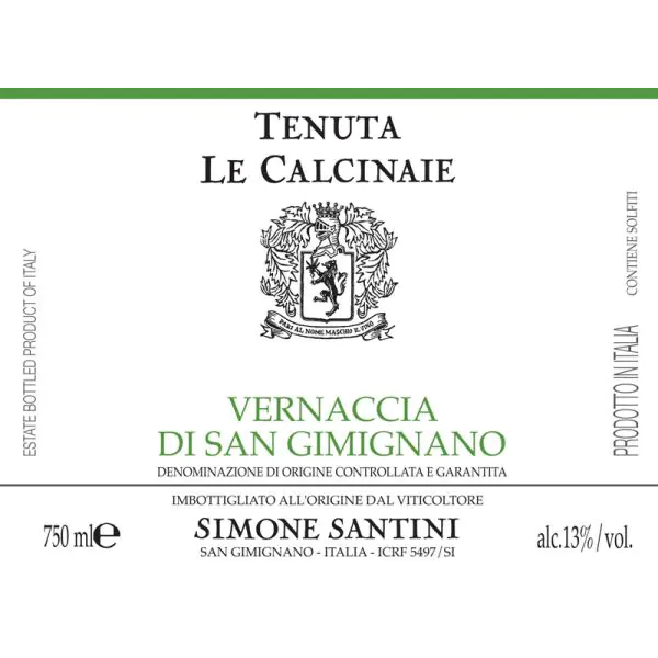 Tenuta Le Calcinaie Vernaccia di San Gimignano 2019 Tasting Notes