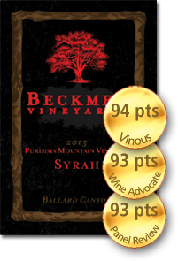 Beckmen Purisima Mountain Vineyard Ballard Canyon Syrah 2013